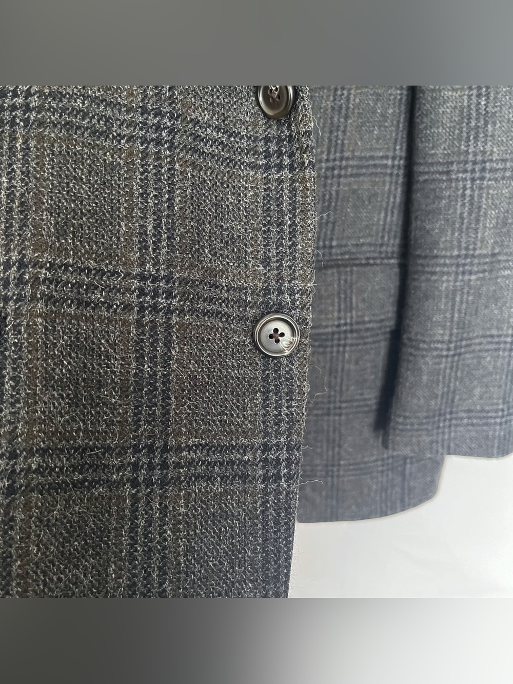 Ralph Lauren Chaps Sport Coat Plaid Wool Alpaca Blazer Jacket Size 42R Gray Blue - Picture 4 of 16